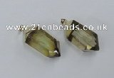 NGP1901 18*38mm - 20*42mm faceted nuggets lemon quartz pendants