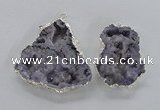 NGP2103 40*50mm - 55*65mm freeform druzy agate gemstone pendants