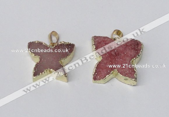 NGP2112 15*20mm - 18*25mm butterfly druzy agate gemstone pendants