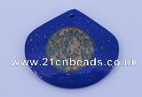 NGP214 45*50mm fashion dyed imperial jasper & lapis lazuli gemstone pendant