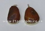 NGP2215 30*40mm - 40*45mm freeform druzy agate gemstone pendants