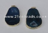 NGP2218 30*40mm - 40*45mm freeform druzy agate gemstone pendants
