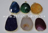 NGP2220 30*40mm - 40*45mm freeform druzy agate gemstone pendants