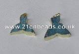 NGP2229 20*25mm - 22*30mm fishtail druzy agate gemstone pendants