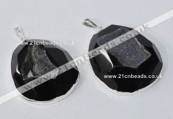 NGP2242 35*40mm - 45*50mm freeform druzy agate gemstone pendants
