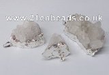NGP2329 20*30mm - 25*35mm nuggets druzy quartz pendants