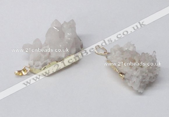 NGP2334 20*30mm - 25*35mm nuggets druzy quartz pendants