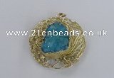 NGP2347 52mm - 55mm freeform druzy agate gemstone pendants