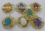 NGP2350 52mm - 55mm freeform druzy agate gemstone pendants