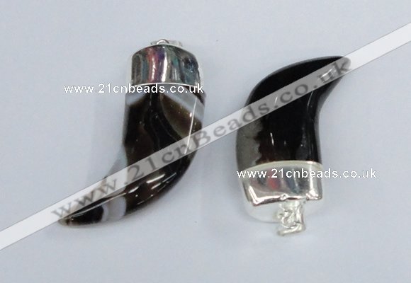 NGP2375 20*48mm - 22*50mm oxhorn agate gemstone pendants