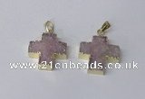 NGP2400 25*26mm - 27*28mm cross druzy agate pendants wholesale