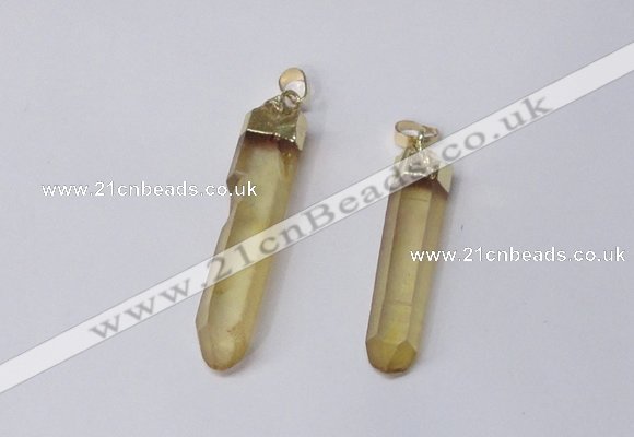 NGP2418 10*45mm - 12*55mm sticks dyed white crystal pendants