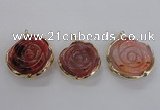 NGP2520 40mm - 45mm carved flower agate gemstone pendants
