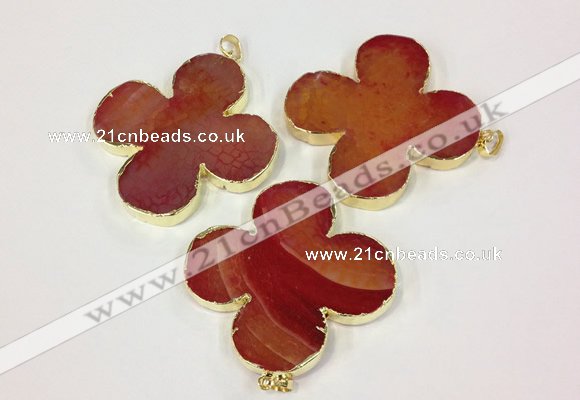 NGP2542 53*53mm - 56*56mm flower agate gemstone pendants
