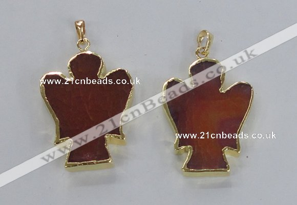 NGP2580 30*40mm angel agate gemstone pendants wholesale