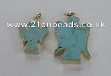 NGP2586 25*35mm - 38*48mm angel turquoise pendants wholesale