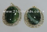 NGP2759 50*60mm oval agate gemstone pendants wholesale
