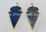 NGP2823 25*50mm - 27*55mm arrowhead sea sediment jasper pendants