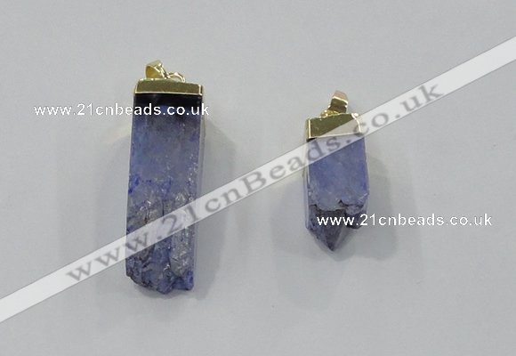 NGP2844 8*20mm - 12*40mm sticks druzy agate gemstone pendants