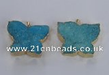 NGP2874 40*50mm - 45*55mm butterfly druzy agate pendants wholesale