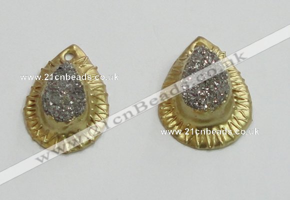 NGP2883 22*35mm - 25*35mm freeform druzy agate pendants wholesale