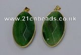 NGP3289 33*55mm faceted marquise agate gemstone pendants wholesale