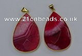 NGP3296 37*57mm faceted flat teardrop agate gemstone pendants