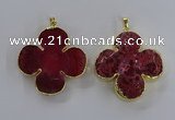 NGP3335 43*45mm - 45*47mm flower agate gemstone pendants