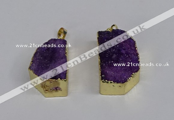 NGP3466 20*30mm - 25*35mm freeform druzy agate pendants wholesale