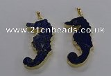 NGP3560 22*58mm - 25*55mm seahorse lapis lazuli pendants