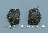NGP3590 20*30mm - 22*32mm freeform druzy agate pendants