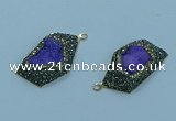 NGP3592 20*30mm - 22*32mm freeform druzy agate pendants