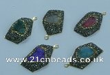 NGP3598 20*30mm - 22*32mm freeform druzy agate pendants