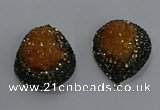 NGP3675 35*45mm teardrop plated druzy agate pendants wholesale