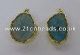 NGP3767 25*35mm - 35*40mm freeform druzy agate pendants