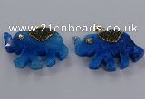 NGP3874 30*45mm - 35*50mm elephant agate gemstone pendants