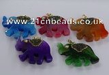 NGP3878 30*45mm - 35*50mm elephant agate gemstone pendants