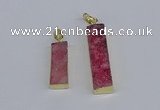 NGP3945 10*25mm - 12*45mm rectangle druzy agate pendants wholesale