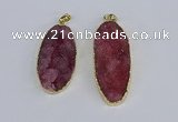NGP3965 22*45mm - 25*50mm oval druzy agate pendants wholesale