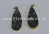NGP3979 20*40mm - 25*50mm flat teardrop druzy agate pendants