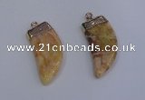 NGP4001 15*30mm - 16*35mm horn druzy quartz gemstone pendants
