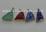 NGP4108 22*35mm - 24*40mm triangle druzy quartz pendants wholesale