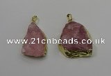 NGP4141 20*30mm - 35*45mm freeform rose quartz pendants wholesale
