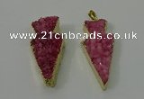 NGP4156 20*45mm - 22*48mm arrowhead druzy quartz pendants