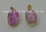 NGP4186 18*25mm - 18*28mm oval druzy quartz pendants wholesale
