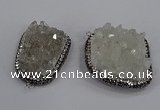 NGP4323 25*35mm - 30*40mm freeform white crystal pendants