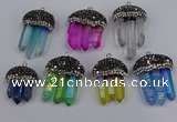 NGP4341 22*30mm - 25*35mm sticks white crystal pendants
