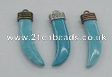 NGP4518 12*50mm - 12*55mm horn blue turquoise pendants wholesale