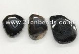 NGP5788 30*55mm - 45*65mm faceted freeform agate slab pendants