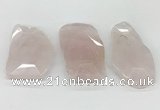 NGP5848 35*50mm - 50*70mm faceted freeform rose quartz slab pendants